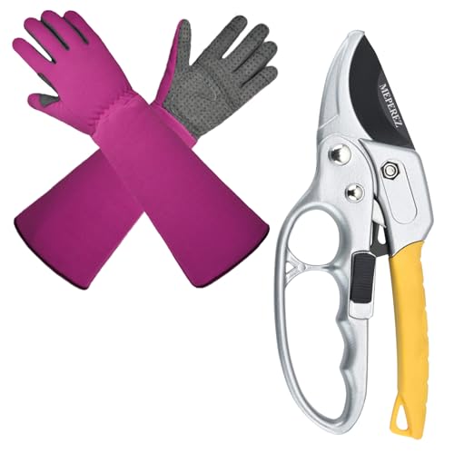 Ultra Sharp Germany Steel Pruning Shears & thorn proof gardening gloves