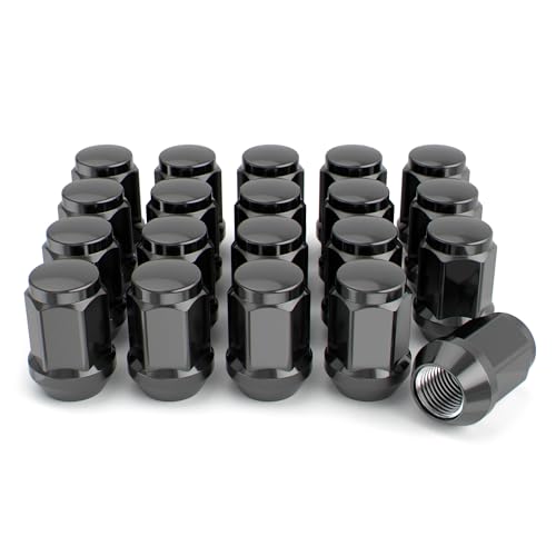 White Knight M12x1.50 Solid Piece Bulge Acorn Lug Nuts (NO Cap) for Select Aftermarket & Factory Wheel EZ to Install Durable Carbon Steel Stylish (Black Chrome Plated) Finish - 1907SBK-20AM (20 Pack) 3/4" Hex (No Cap) 20 Pack ( Black Chrome )