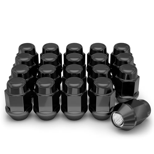 White Knight M12x1.50 Bulge Acorn Lug Nuts (13/16" Hex) for Select Aftermarket & Factory Wheels Easy to Install Durable Carbon Steel with Stylish Black Chrome Plated Finish – 1707BK-20AM (20 Pack) 13/16" Hex 20 Pack ( Black Chrome )