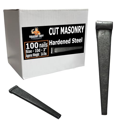 3”- 8d Cut Hardened Concrete Masonry nails for cinder block, concrete walls, cement board - 3.5 lb - Qty 100