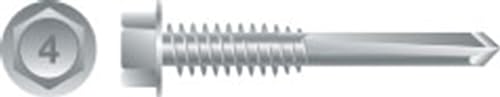 410 SS Unslot Indent Hex Wash Head,12-24X1-1/4,#5 Pt,Box/ 75