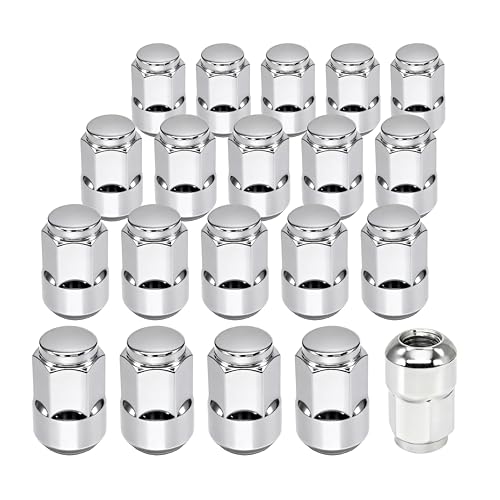 M12x1.5 Lug Nuts - Replacement for 2006-2024 Honda Civic2006-2024,1997-2024 CR-V, 2003-2024 Accord, 2016-2024 HR-V - Closed End Chrome Lug Nut 20-Piece Set