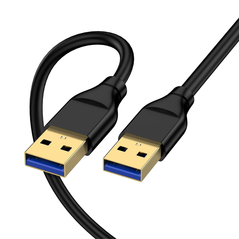 USB3.0 Cable, USB to USB, USBA to USBA, 6 FT Double End Male to Male Cable Data Transfer Cord A to A for Laptop Cooling Pad,Soundbar,Monitor,Speaker,TV,USB3.0 Hub,Hard Drive Enclosures,KVM,DVD Player