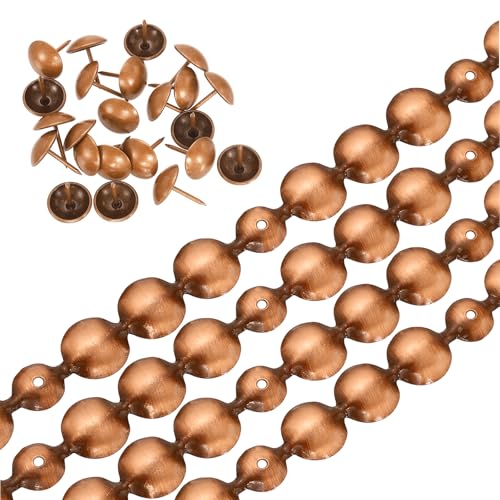 uxcell Upholstery Nailhead Trim, 6 Meters Glossy Upholstery Tacks Strips, Decorative Nail Trims with Nails for Sofa Headboard, Chair DIY Furniture Accessory (16mm Brown)