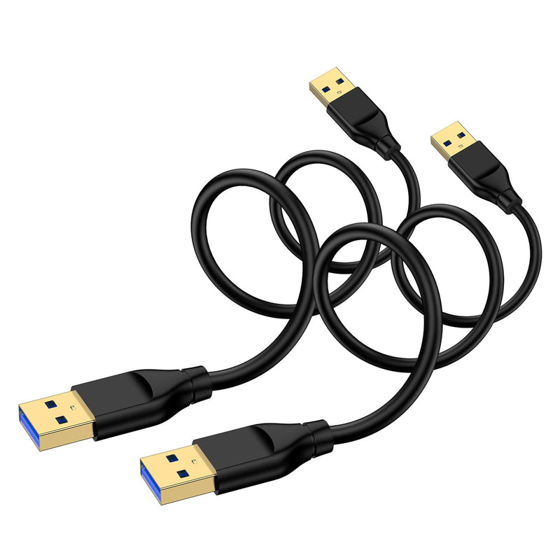 USB to USB, 3FT, USB-A to USB-A, USB3.0 Male to Male Cable Double End A to A Data Transfer Cord for Monitor,Soundbar,External Hard Driver,Laptop Cooler,DVD Player,KVM,Projector,Set Up Box,Hub, 2Pack
