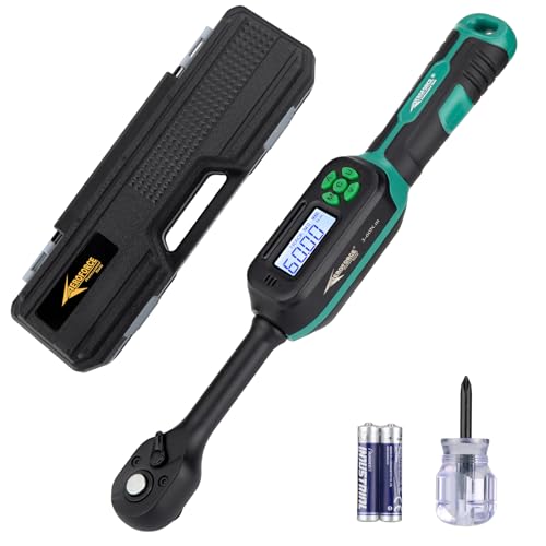 AEROFORCE Digital Torque Wrench - 3/8 Inch Drive Electric Torque Wrench (3-60Nm), Features Dual-Direction Ratchet, ±2% Accuracy, Buzzer & LED Alerts, 4-Measurement Unit (Nm/lb.ft/in.lb/kgf.cm) 3/8’’ 2.21-44.25 lb.ft