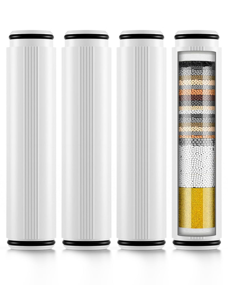 4 Pack Shower Head Filter Replacement Compatible with Felso Handheld Shower Head, Hard Water Softener Cartridge, Removes Chlorine and Heavy metals to Improve Skin & Hair