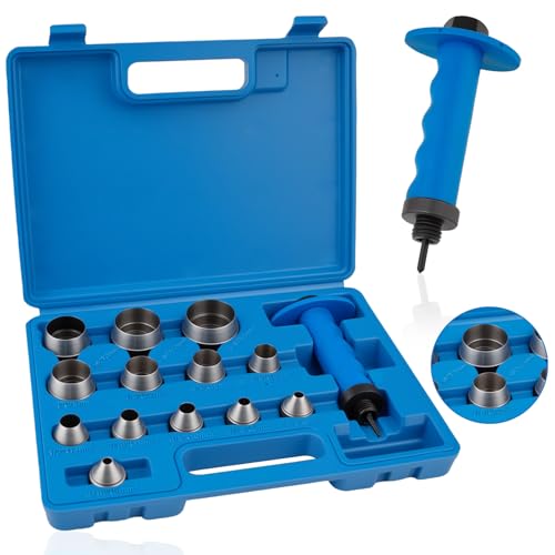 14PCS Hollow Punch Set 3/16" to 1‑3/8", Sharp Hole Punch for Gasket Leather
