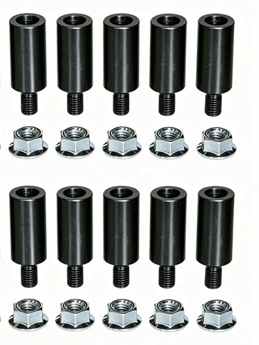 WTK0006 Nitrided 10 Pack Steel 2”(50mm) Height ,5/8 Bottom Diameter, 1" Top Diameter, Multi-Purpose Threaded Riser/Stops,Locator Pin Set for 5/8”(16mm) Hole Welding Tables
