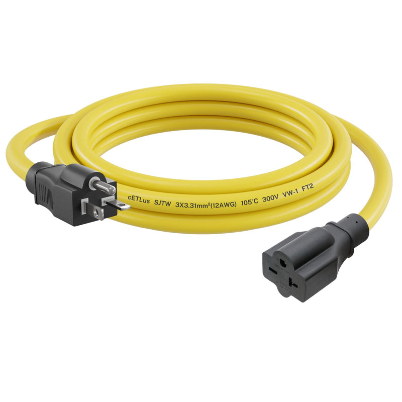 FIRMERST 20 AMP 10 FT 12 Gauge Extension Cord, NEMA 6-20P to 6-20R 250 Volt 10 Feet