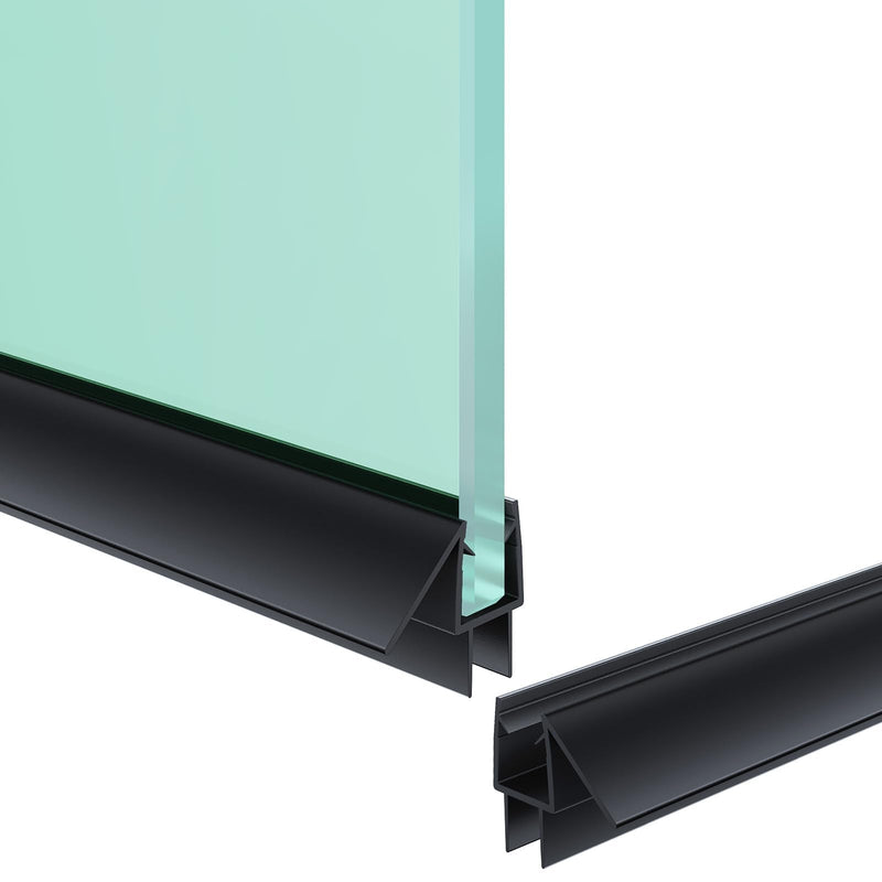 Shower Door Bottom Seal Strip, 2PCS Seal Strip, Clear PVC, 36" Length, Fits 12mm Thick Glass, Prevents Leaks, Easy Installation, No Adhesive Required (Black, 36in for 1/2"(12mm) Door) Black