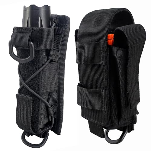 Multi Pockets Tool Holster Sheath with Hands Free Rotatable Flashlight Pouch