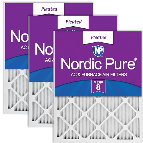 Nordic Pure 20x22x1 Pleated MERV 8 Air Filters 3 Pack
