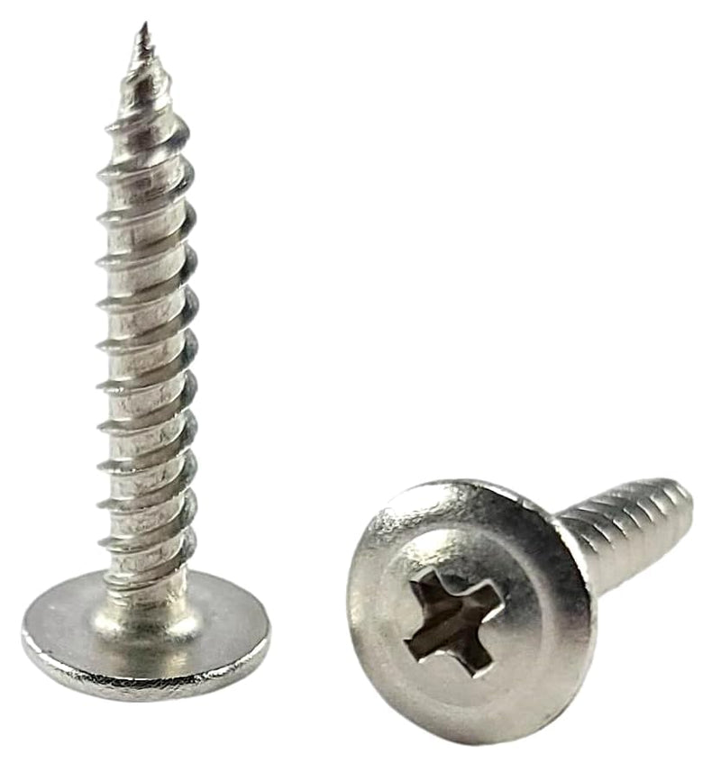BCP Fasteners #8 x 1" Stainless Steel Truss Head Wood Screws, 300 Pack 1”