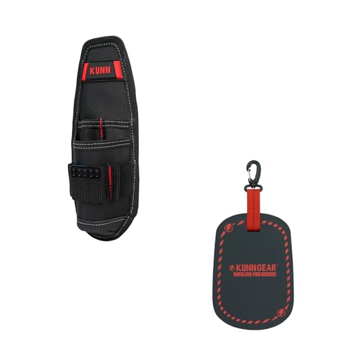 KUNN Construction Tool Holder Small Electrician's Tool Pouch for Tool Belt + Small Kneeling Pad 9"X6.5"X1" Mini Foam Kneeing Pad with 360°Hook Heavy-Duty NBR Foam