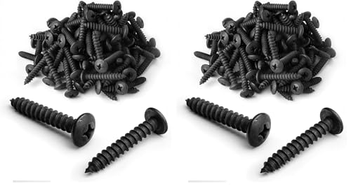 POWERTEC #14 x 1.5 Wood Screws – 100 PCS Zinc-Plated Self-Tapping Flat Head Phillips Screws with Deep Thread for Crafts, Wood, Drywall (QWS1008) (Pack of 2) #14 x 1.5 (100pcs) (Pack of 2)