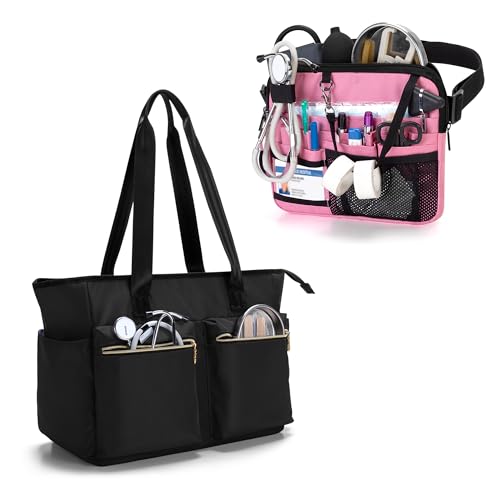 Damero Nurse Fanny Pack with Tape Holder Bundle with Nurse Bag with Laptop Sleeve