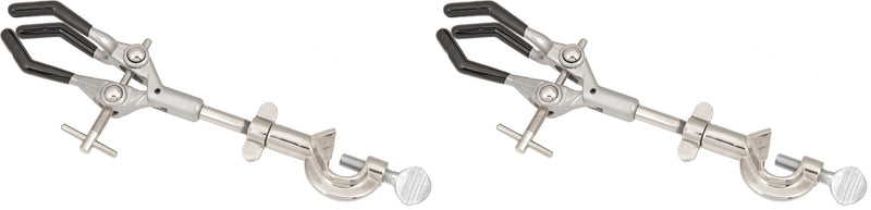 EISCO CH0688 Labs Clamp Retort, 3 PVC Coated Prongs (Opens to 90mm in Dia.) with Boss Head (Pack of 2) 2 Pack