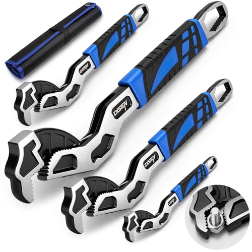 DISEN 4PCS Self Adjusting Pipe Wrench 6”, 8”, 10”, 12” 6/8/10/12 inches