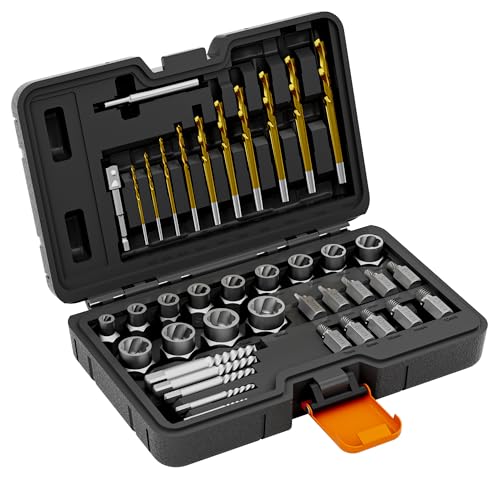 40PCS Metric Bolt & Screw Extractor Set and Left Hand Drill Bit Set 40PCS