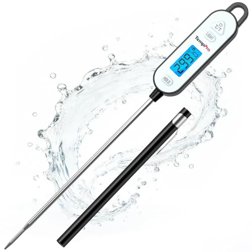 TempPro IPX7 Meat Thermometer Waterproof Barbecue Thermometer | Branten Thermometer Fast Instant Read with Backlight & Hold, for Steak, Grilling & Kitchen (Ex-ThermoPro)