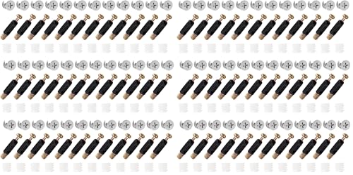 50 Set Cam Fittings with Dowel 3-in-1 Furniture Connecting Kit Cam Lock Fittings & Nuts & Screws for Wardrobe & Cabinet (Pack of 2) One Size (Pack of 2)
