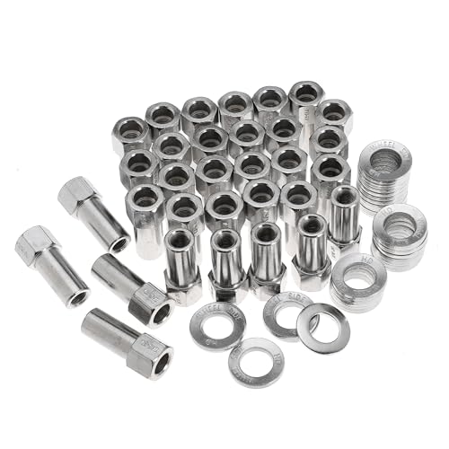 7/16"-20 Wheel Lug Nut for Cragar for SST Mag with Center Washer Open Ended, 13/16” Hex 2.01” Total Length (20Set) 20Set