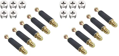 50 Sets Furniture Connecting Cam Lock Fittings with Dowel Cam Lock Connectors Furniture Fastener Screws Nut for Wardrobe and Cabinet (Pack of 2) One Size (Pack of 2)