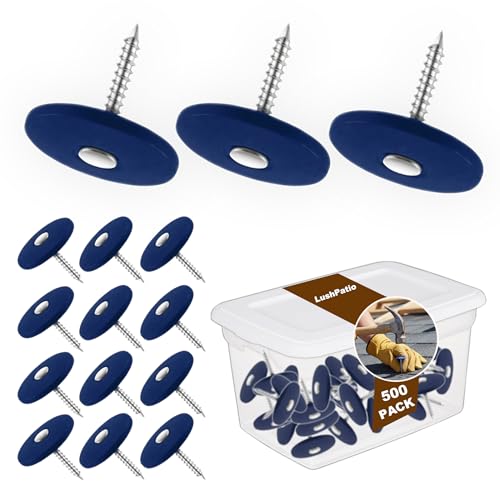 Plastic-Cap-Roofing-Nails-Round-Electro-Galvanized Nails 1 1/4 Inch,500 PCS 500