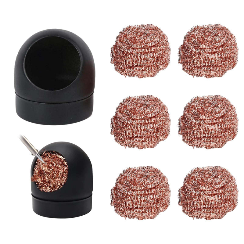 6-Piece Soldering Tip Cleaner Set with Black Nozzle Cleaner, Soldering Tips Cleaning Sponge, Cleaning Soldering Iron Tips, Soldering Tip Cleaner Soldering Accessories, for Cleaning Soldering and
