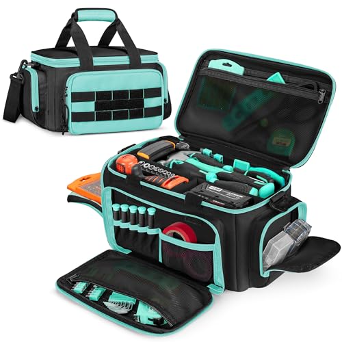 Tool Bag for Women, Tool Organizer with Anti-friction Bottom Turquoise