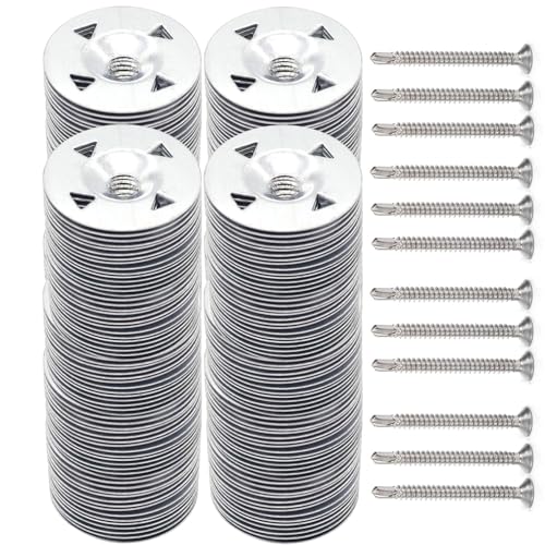 600Pcs Foam Board Fasteners Includes Screws & Washers for Boards, Drywall, Tile Backer - Rust-Resistant Metal Washers & Self-Tapping Screws (300+300) - Secure Mounting for DIY & Construction 600