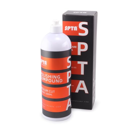Medium Cut Polishing Compound, SPTA 33.8oz (1000ml) Polishing Compound Car Scratch & Swirl Remover Rubbing Compound & Medium Cut Polish Compound Swirl Remover for Car Automotive Paint Correction 33.8oz (1000ml) Medium Cut Polishing Compound