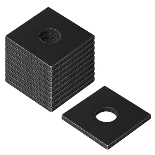 10 Pack 2.5" x 2.5" Square Washer for 3/4" Bolt, Steel Plate