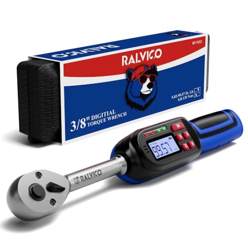 3/8 Digital Torque Wrench ±2% Accuracy for Auto Car Moto Spark Plug 5.02-99.57 Ft. Lb 3/8 Drive