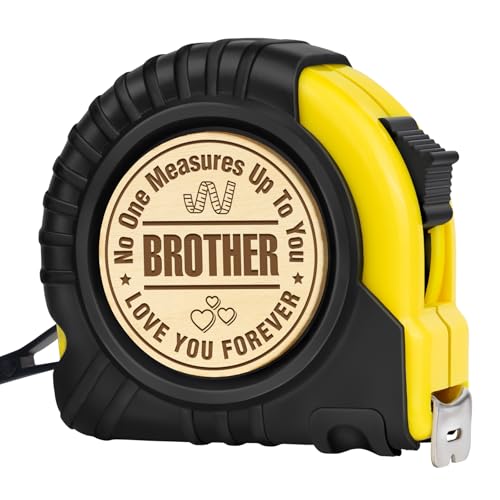 Brother Gifts from Sister, Gifts for Brother, Brother Birthday Gifts, Best Gifts for Adult Brother in Law Fathers Day, Funny Engraved 10 FT Tape Measure Useful Tools brother gift