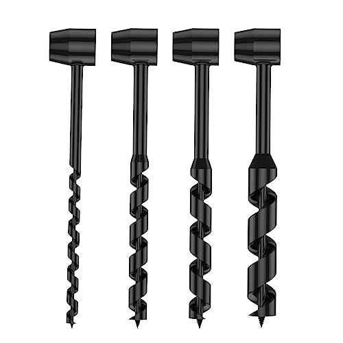 4Pcs Heavy Duty Steel Scotch Eye Wood Auger Bushcraft Drill Auger Kit 4 PCS