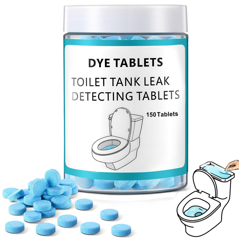 Demissle 150 Pcs Toilet Leak Detection Tablets, Blue Bowl Dye Tablets with Storage Bottle, Detect Silent Tank Leaks, Water Tracer Dye for Bathroom Toilets Detection