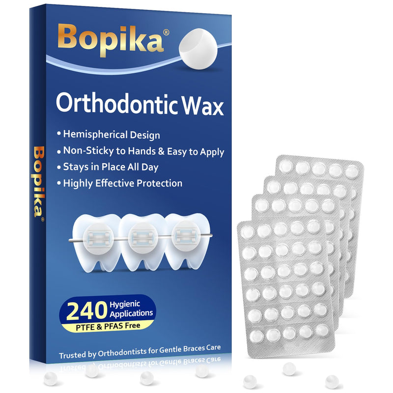 Orthodontic Wax Hemisphere Dots Individually Wrapped | Food-safe & gluten-free, PTFE & PFAS-free, food hold, 240 packed dots, tasteless, ready to travel White / Unscented 240 Stücke