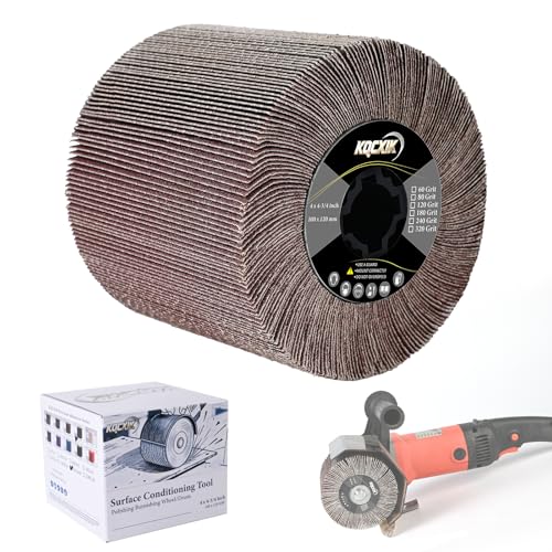 4.7" x 4" Surface Conditioning Tool, 80 Grit Emery Cloth burnishing Wheel 80Grit