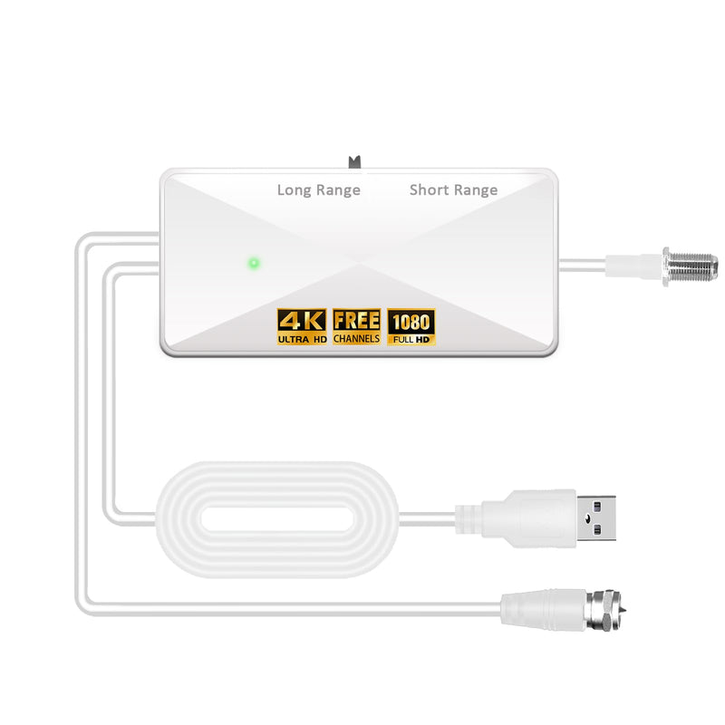TV Antenna Amplifier Signal Booster, High Gain Powerful Antenna Booster for TV Antennas Indoor Outdoor, Clear Up Pixelated Amplifier, Adjustable Reception Range, USB Power (WTE18) WTE18