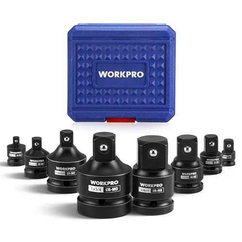 WORKPRO 8-PC Impact Socket Adapter Set with Case, CR-MO Steel