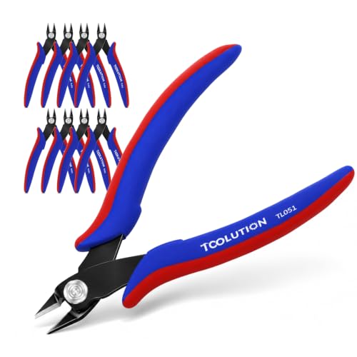 10 Pack Flush Wire Cutters - Small Diagonal Cut Pliers Snips 5"- 10 Pack