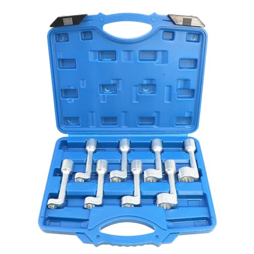 DPTOOL Diesel Injector Line Socket Wrench Set 12pt L-Type Fuel Line Socket 8PC