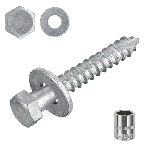 3/8" x 1-1/2" Lag Screws Bolts with Washers(50Pcs) 3/8x1-1/2in 50