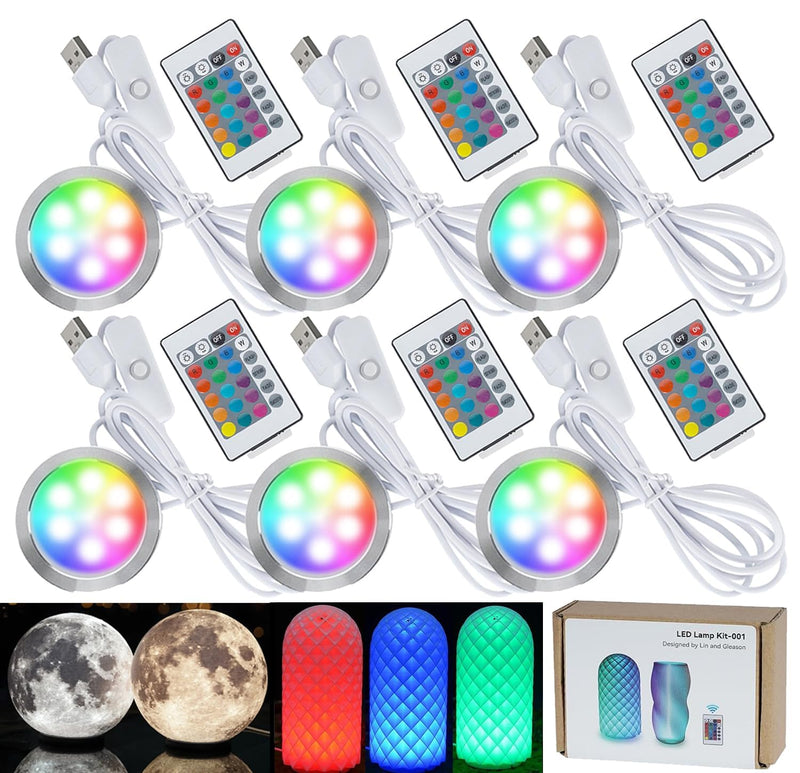 6 pieces RGB LED lamp kits 001 for Bambu lab A1 mini/A1 MH001 | Makerworld 3D-gedruckt, Farbspeicherung bei Stromausfall, Fernbedienung, Dimmfunktion, DIY-Hardware-Modell-Ersatzteile 6