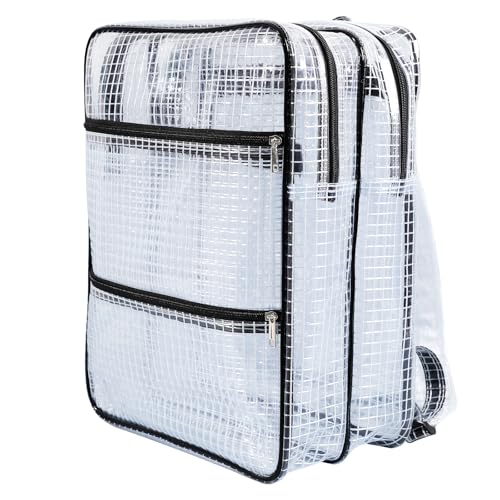 17.7 Inch Transparent Cleanroom Engineer Tool Backpack Black 2