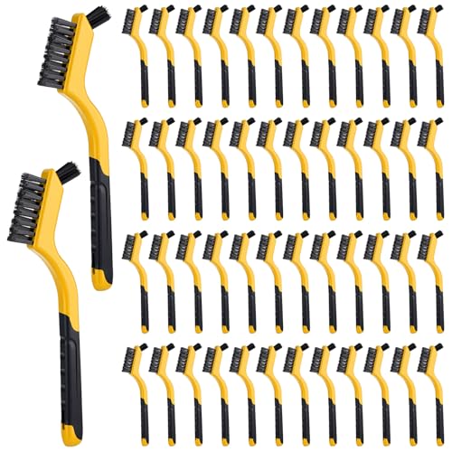 Reallnaive 50 Pcs Nylon Cleaning Brushes Bulk 7 Inch Yellow