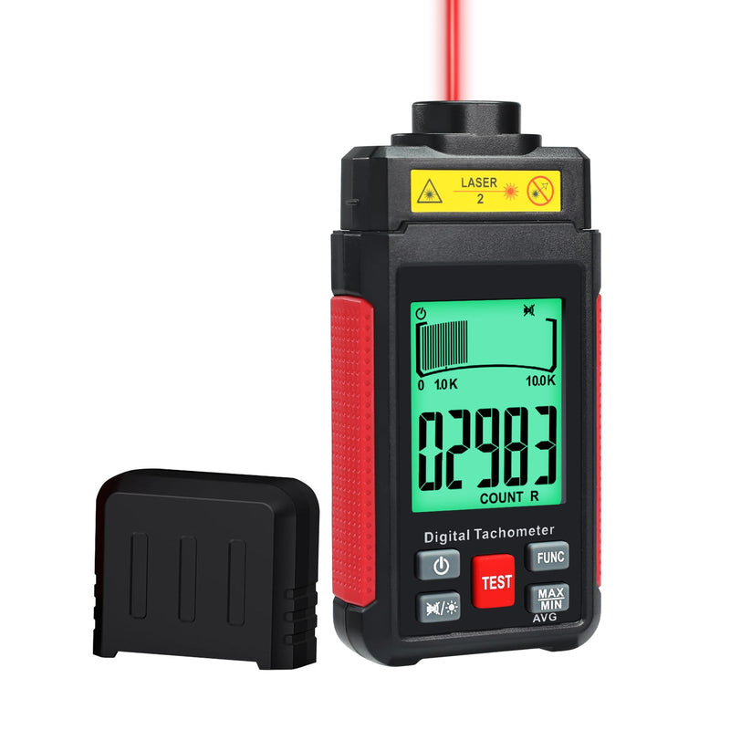 Digital RPM Speedometer 99,999 RPM Laser Tester with MAX/MIN/AVG, 2 Measuring Modes for Automotive, Industrial, DIY Engine Speed Measurement