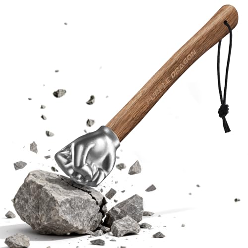 Purple Dragon 2Lb Fist Hammer Tool with Wooden Handle 14.3 inches